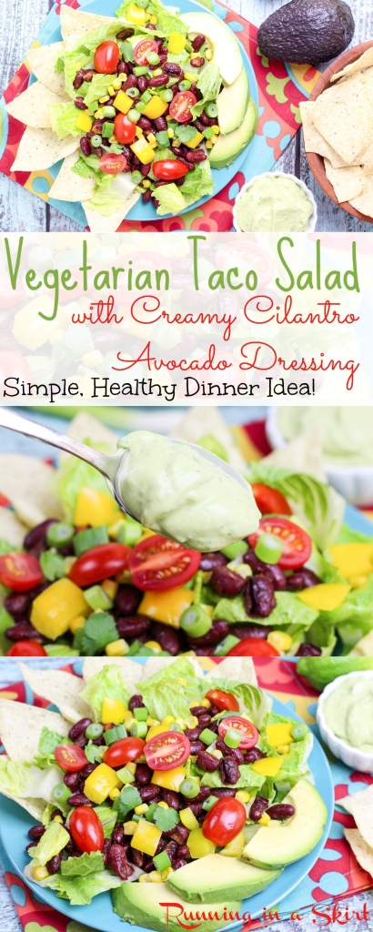 Vegetarian Taco Salad Recipe - simple healthy dinner idea. / Running in a Skirt