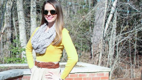 Yellow Sweater for Spring / Running in a Skirt