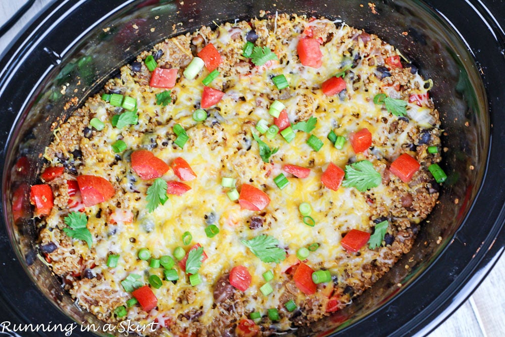 Crock Pot Vegetarian Mexican Quinoa Bake / Running in a Skirt