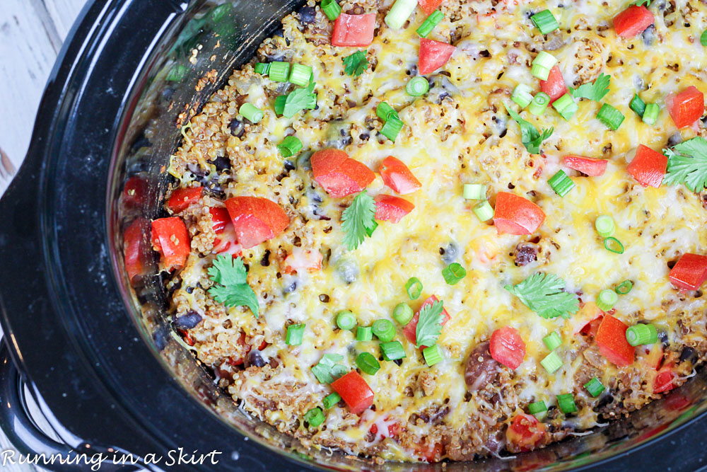 Crock Pot Vegetarian Mexican Quinoa Bake / Running in a Skirt