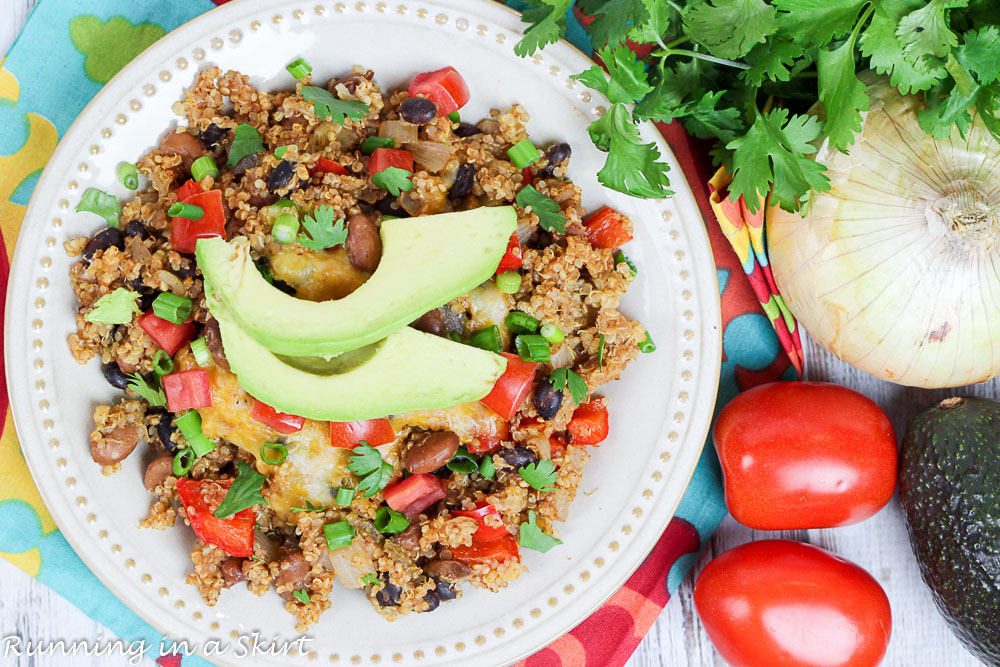 Crock Pot Vegetarian Mexican Quinoa Bake / Running in a Skirt