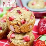 Healthy Whole Wheat Strawberry Muffins (has oatmeal and bannanas) - only a touch of coconut sugar and coconut oil / Running in a Skirt