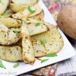 Healthy, Oven Baked Parmesan Garlic Potato Wedges Recipe / Running in a Skirt