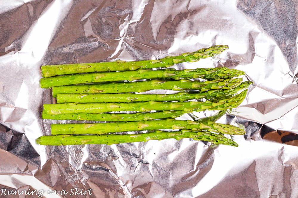 Salmon and Vegetables in Foil. Fresh asparagus and tomato! Only 6 Ingredients/ Running in a Skirt