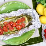 Salmon and Vegetables in Foil. Fresh asparagus and tomato! Only 6 Ingredients/ Running in a Skirt