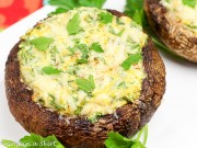 Lightened Up 3 Cheese and Spinach Stuffed Portobello Mushroom Caps / Running in a Skirt