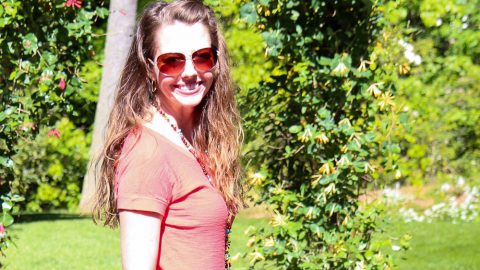 Coral Shirt and Jeans / Running in a Skirt