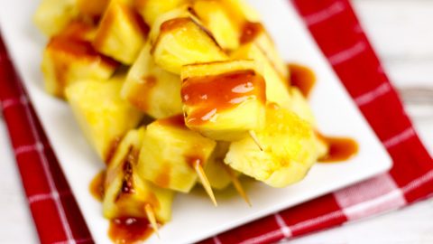 Grilled Pineapple Kabobs with simple, homemade Pineapple BBQ Sauce Recipe / Running in a Skirt