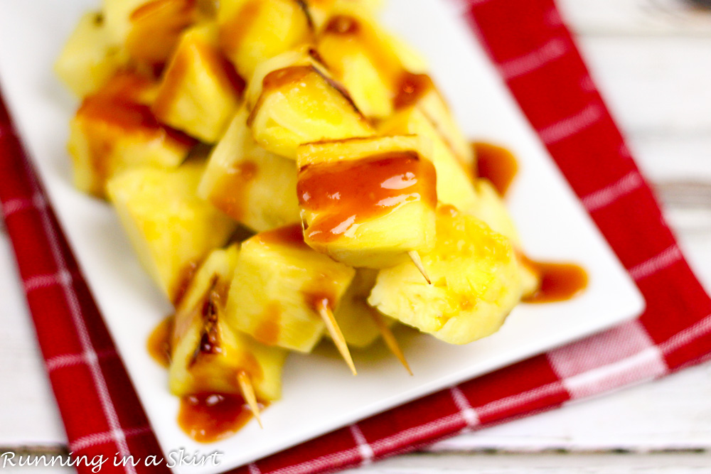 Grilled Pineapple Kabobs with simple, homemade Pineapple BBQ Sauce Recipe / Running in a Skirt