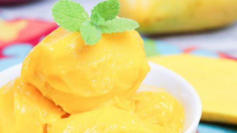 2 Ingredient Healthy Mango Sorbet, clean eating! / Running in a Skirt