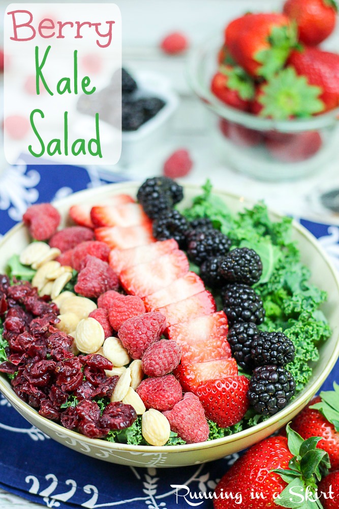 Summer Kale Salad recipe with berries