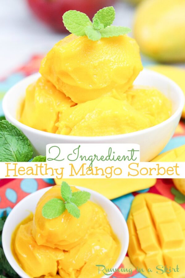 Healthy Mango Sorbet Recipe only 2 Ingredients! « Running in a Skirt