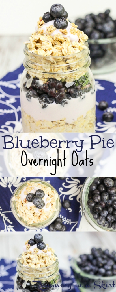 Blueberry Pie Overnight Oats - clean eating breakfast