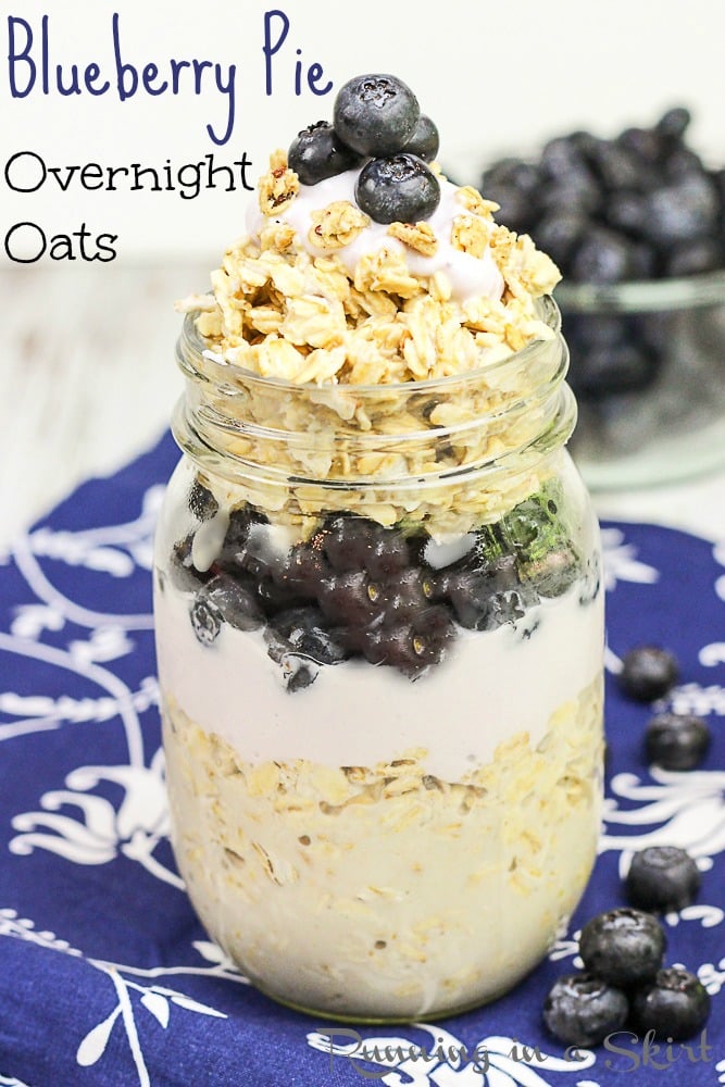 Blueberry Pie Overnight Oats - clean eating breakfast