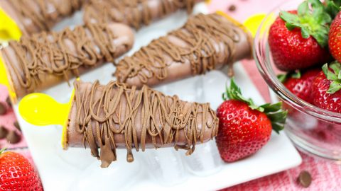 Chocolate Covered Strawberry Protein Popsicles / Running in a Skirt