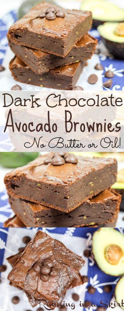 Dark Chocolate Avocado Brownies- no butter or oil / Running in a Skirt