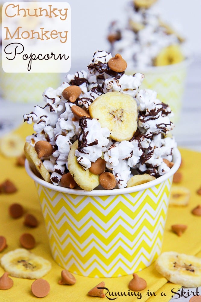 Chunky Monkey Popcorn recipe / Running in a Skirt