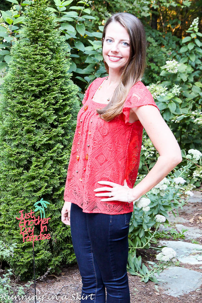 Burnt Orange Flowy Shirt-93-3