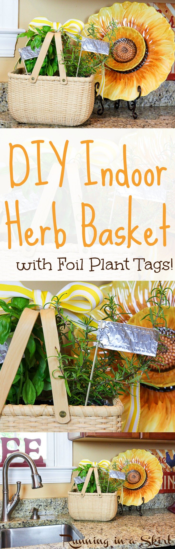 How to make an Indoor Herb Garden with foil plant tags