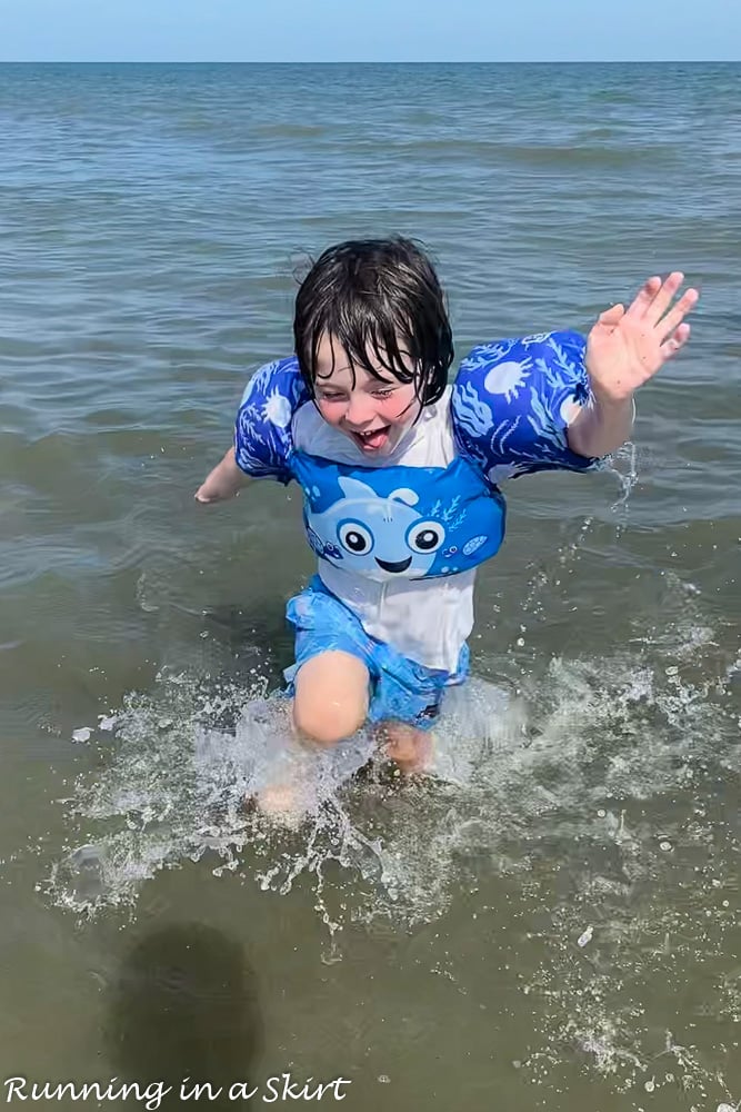 Toddler at beach on Hilton Head.