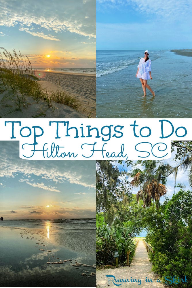 7 Reasons to Love Hilton Head Island South Carolina - 7 things to do on the island for kids, families, and couples. Includes HHI restaurants and the best food. You will love the beach and sunsets on this bucket list gorgeous island vacation in SC. Also includes the best hotels and resorts! / Running in a Skirt #travel #travelblogger #beachtravel #bucketlist #hiltonhead #sctravel #hhi #sc via @juliewunder