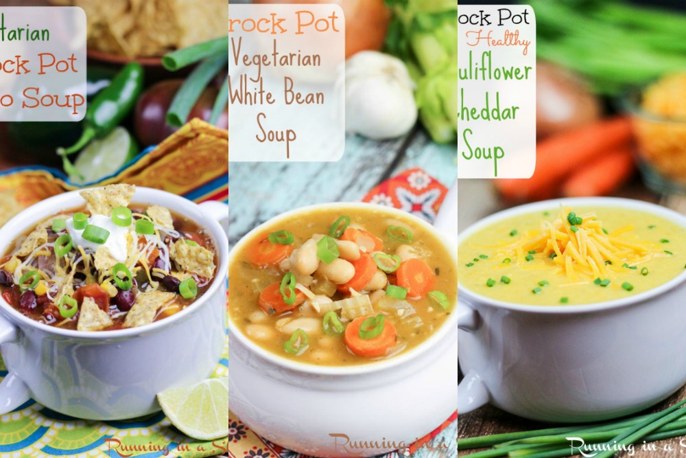 10 Cozy & Easy Vegetarian Crock Pot Soup recipes / Running in a Skirt