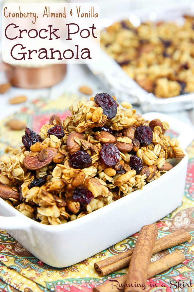 Cranberry & Almond Crock Pot Granola Recipe / Running in a Skirt