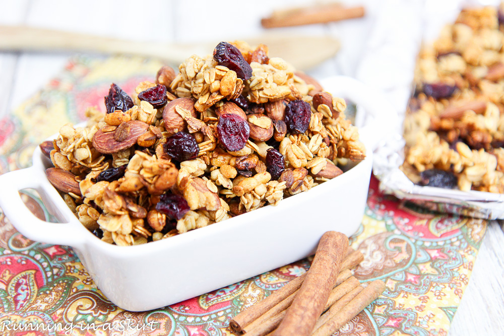 Cranberry & Almond Crock Pot Granola Recipe / Running in a Skirt