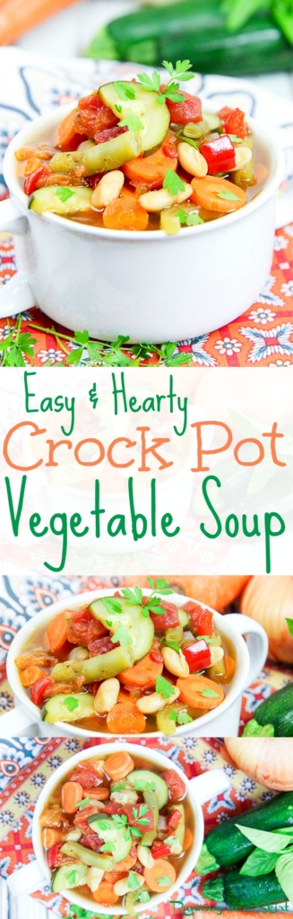 Easy Crock Pot Vegetable Soup - vegetarian & vegan!