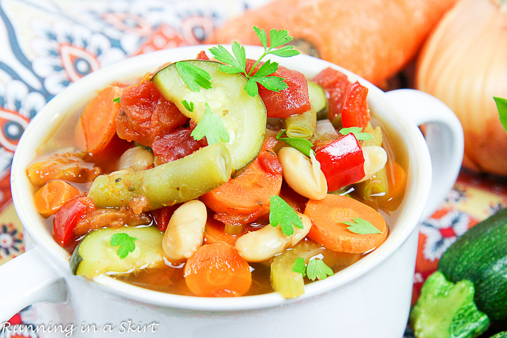 Easy Crock Pot Vegetable Soup - vegetarian & vegan!