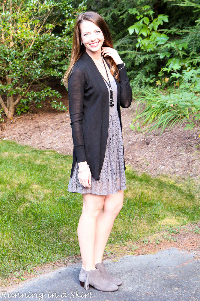 Styling a Gray Summer Dress for Fall. / Running in a Skirt