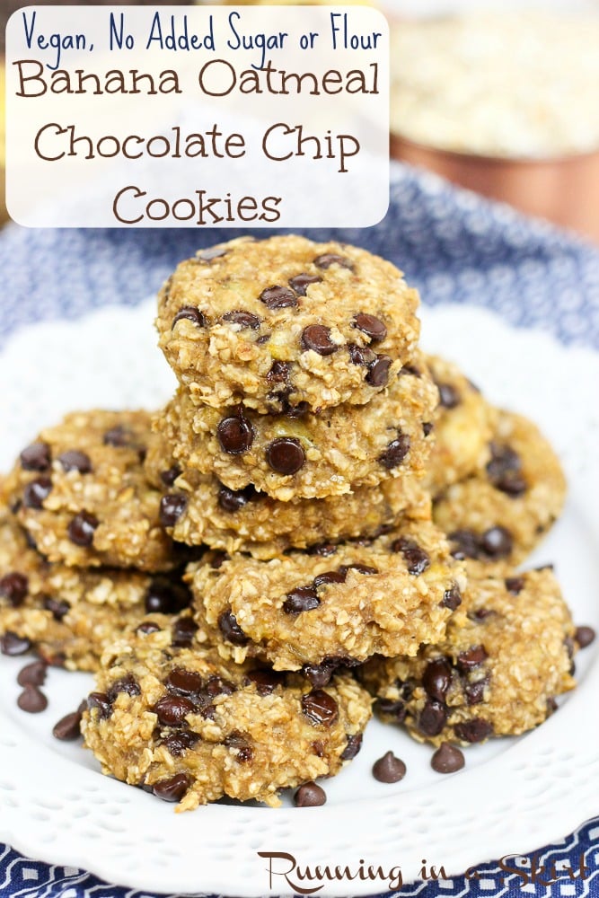 Healthy Banana Oatmeal Chocolate Chip Cookies