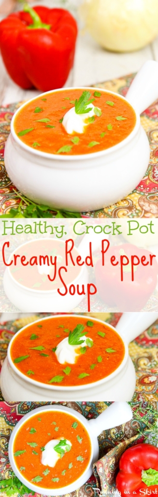 Healthy Creamy Crock Pot Red Pepper Soup / Running in a Skirt