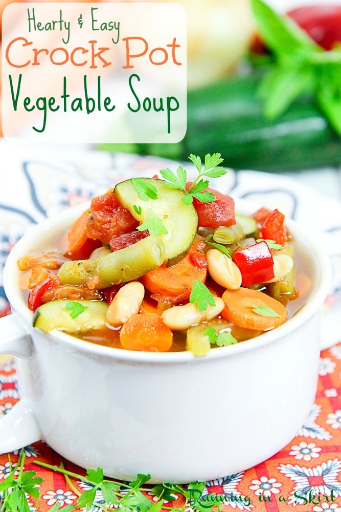 Easy Crock Pot Vegetable Soup - vegetarian & vegan!