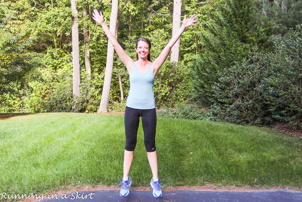 10 Minute Morning Wake Up Workout. Photo demonstrations on Running in a Skirt.