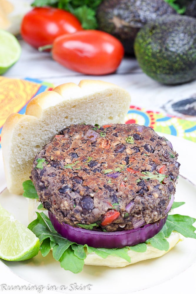 Homemade Southwest Black Bean Burgers without the topping.