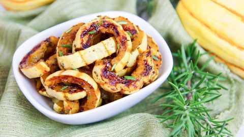 4 Ingredient Recipe for Cooking Delicata Squash - Maple Rosemary Delicata Squash / Running in a Skirt