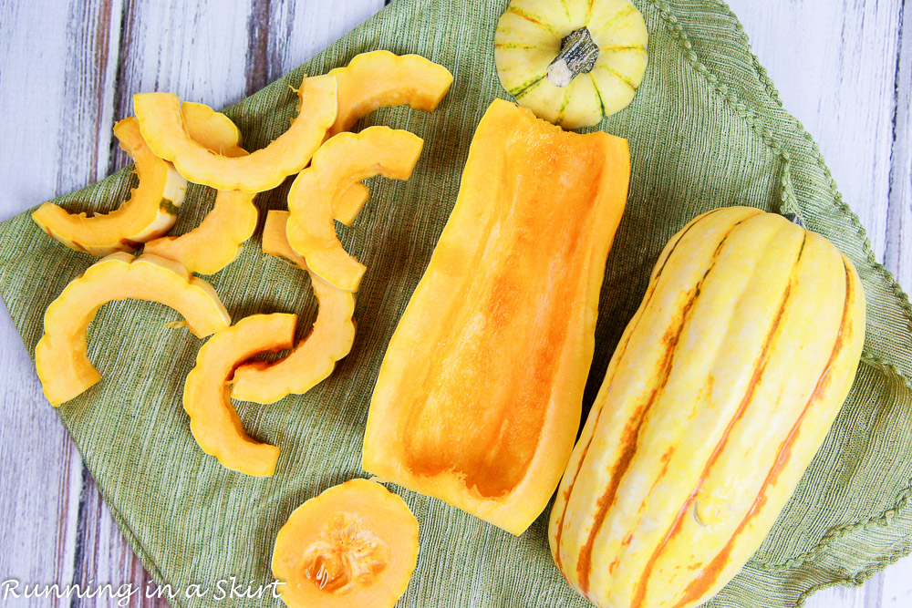 4 Ingredient Recipe for Cooking Delicata Squash - Maple Rosemary Delicata Squash / Running in a Skirt