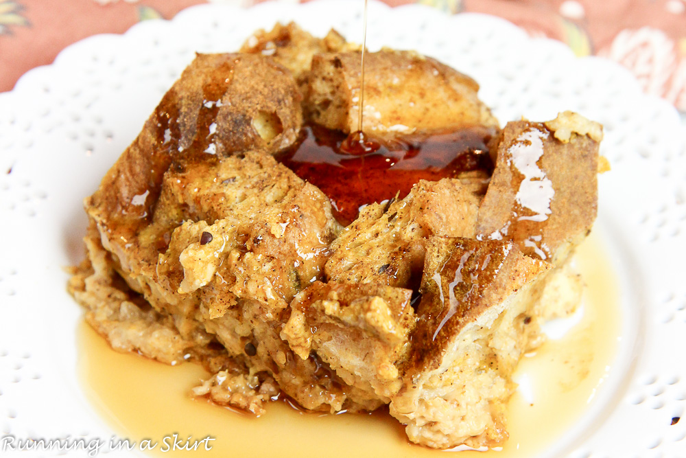 Healthy Crock Pot Pumpkin French Toast recipe/ Running in a Skirt