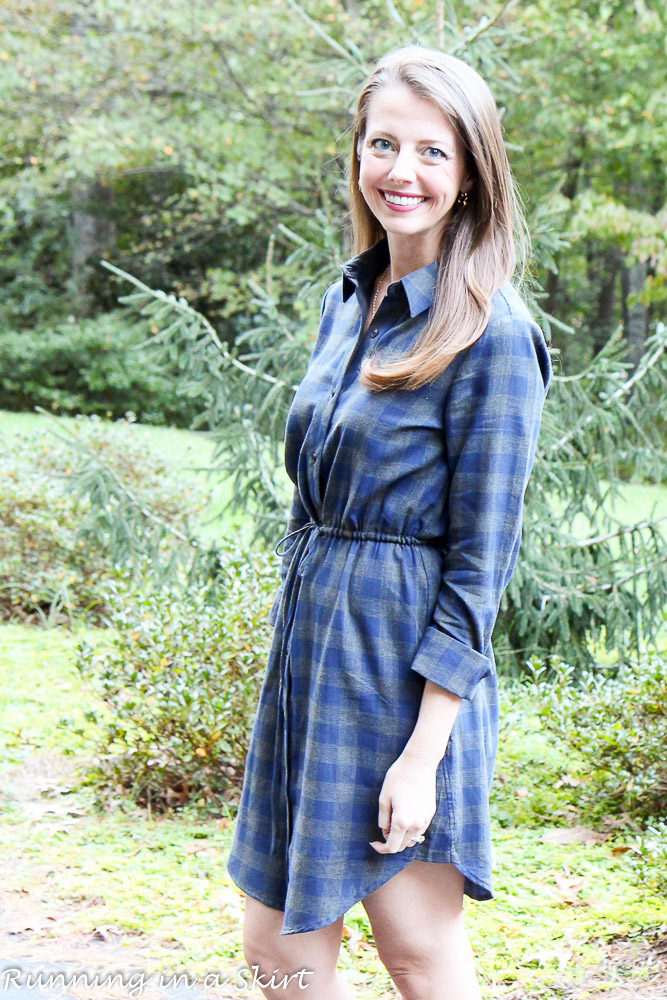 Flannel Dress and Booties / Running in a Skirt