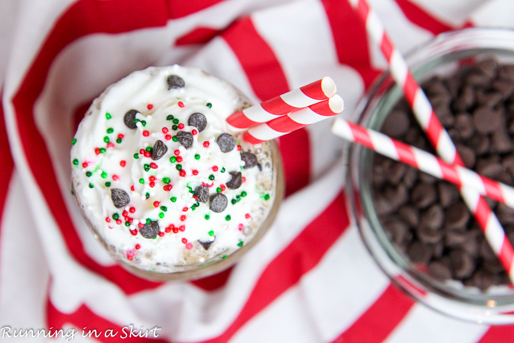 Healthy Peppermint Chocolate Smoothie recipe / Running in a Skirt