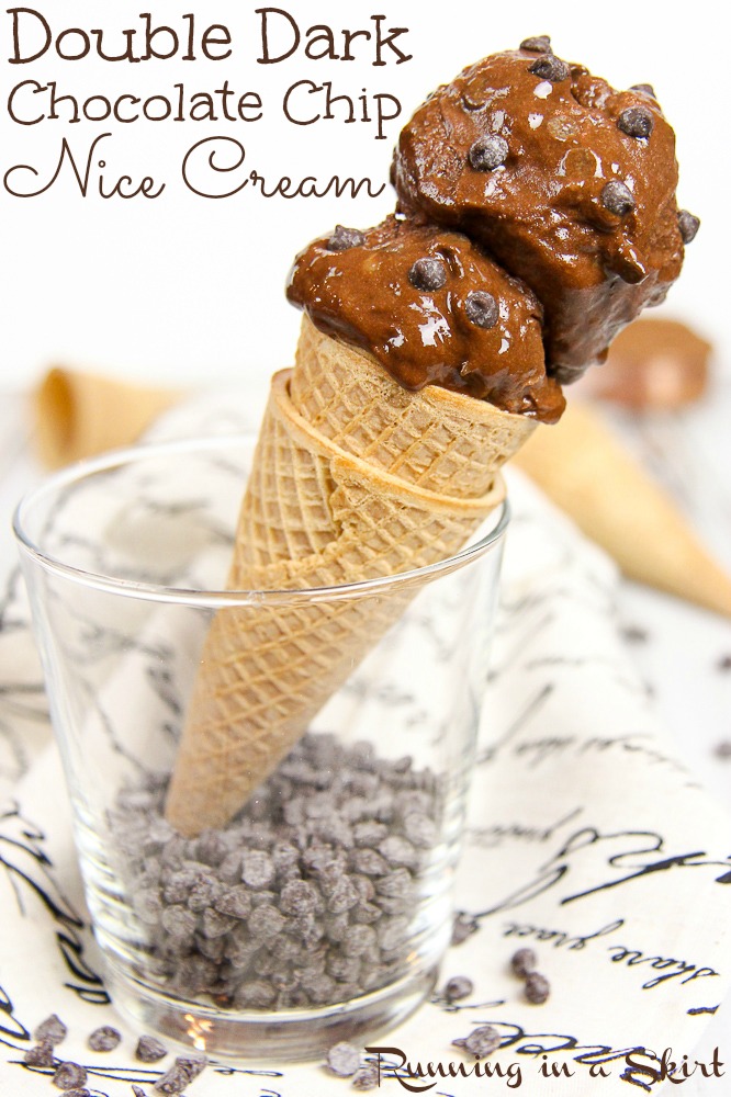 5 Ingredient Double Dark Chocolate Nice Cream / Running in a Skirt