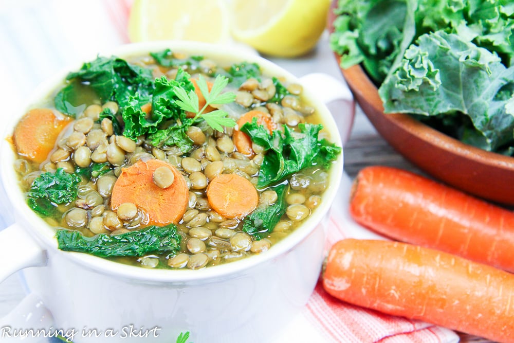 Vegetarian Crock Pot Lentil Soup / Running in a Skirt