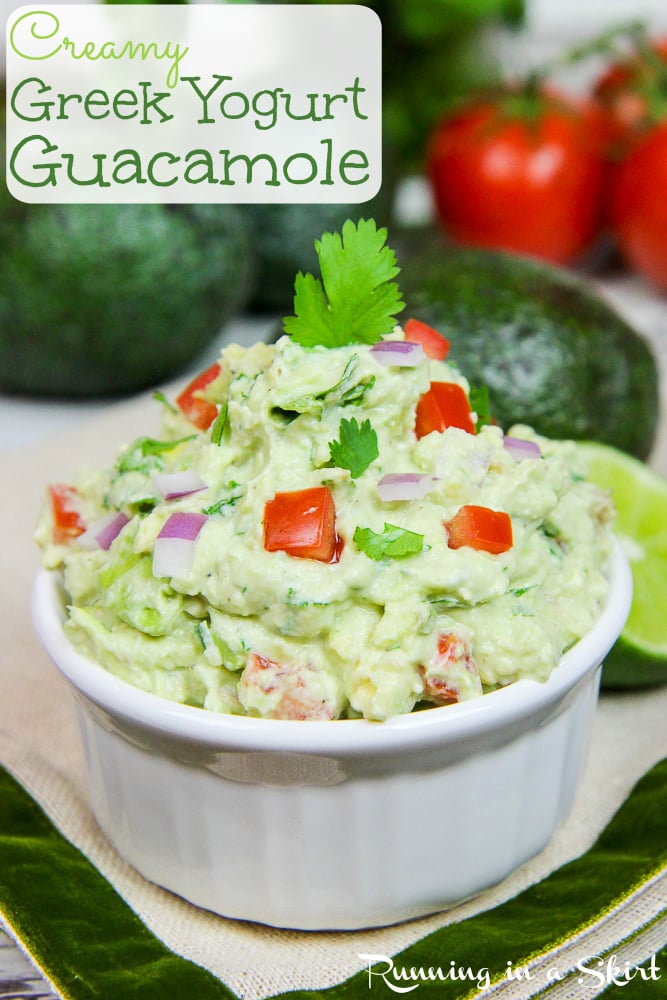 Healthy & Creamy Greek Yogurt Guacamole recipe / Running in a Skirt