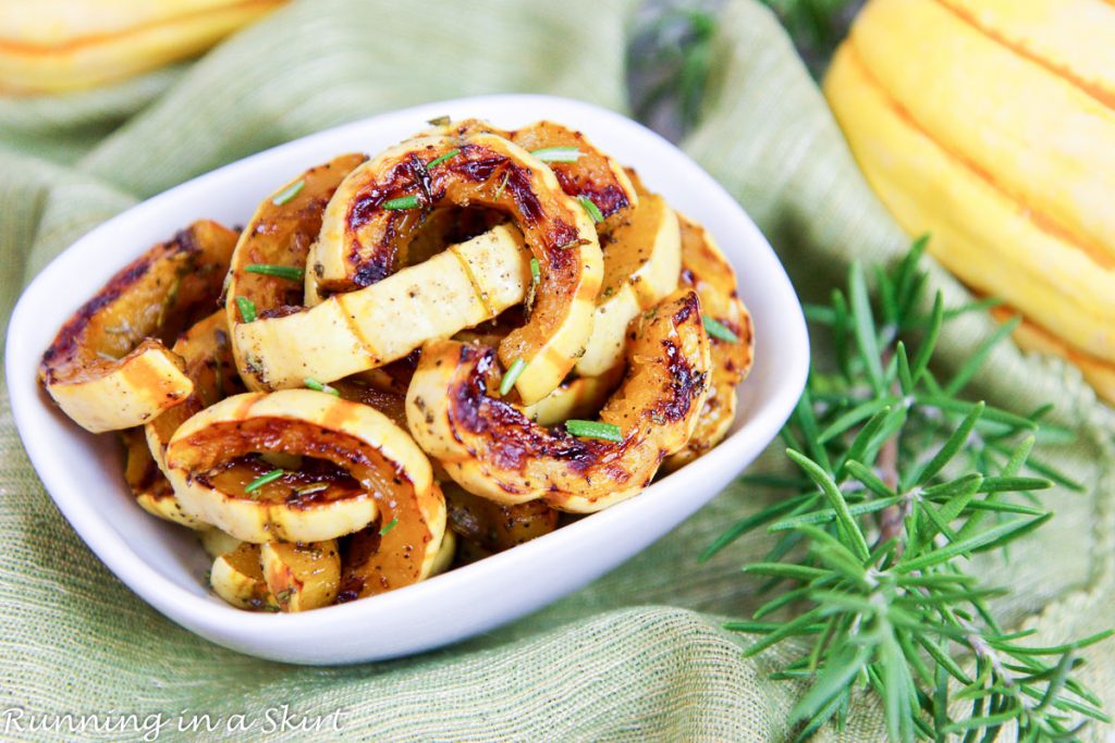 Delicata Squash recipe in a bowl.