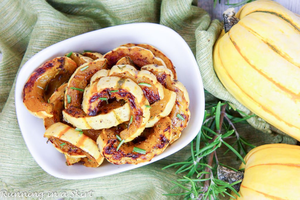 Delicata Squash recipe overhead shot.