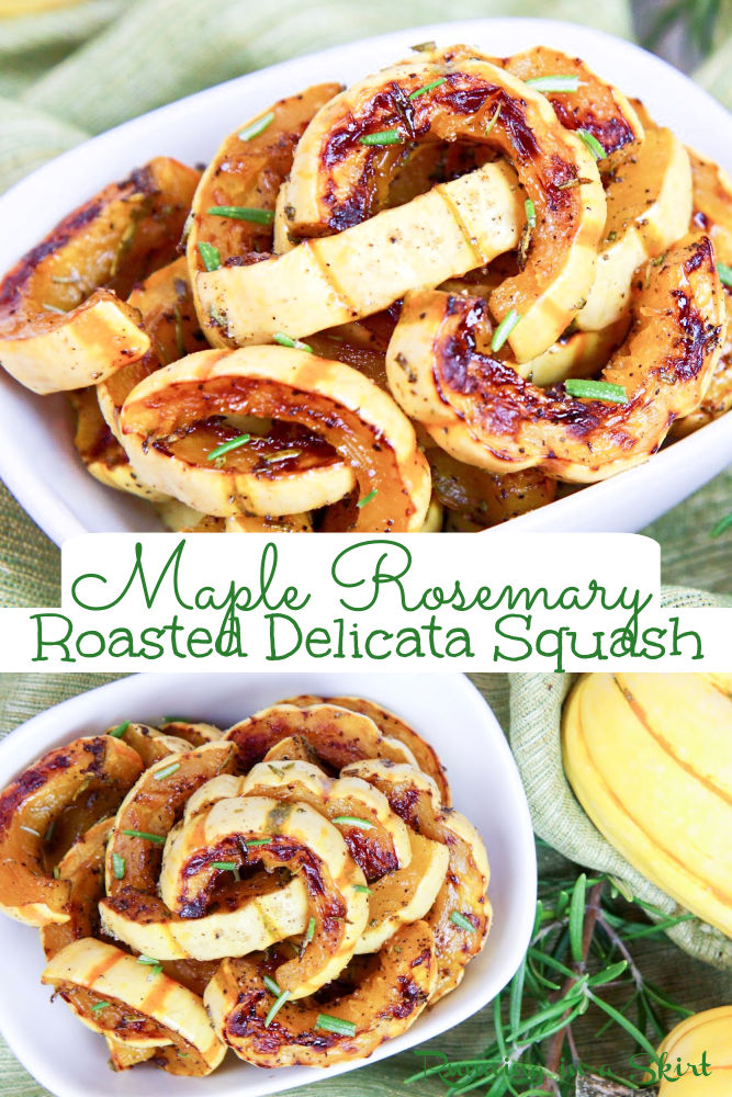 4 Ingredient Maple Rosemary Delicata Squash via @juliewunder