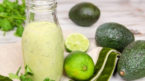 6 Ingredient Healthy Creamy Avocado Lime Dressing recipe / Running in a Skirt