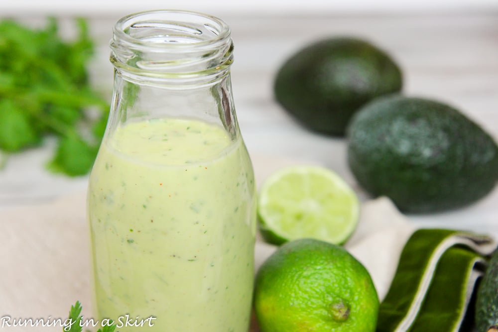 6 Ingredient Healthy Creamy Avocado Lime Dressing recipe / Running in a Skirt