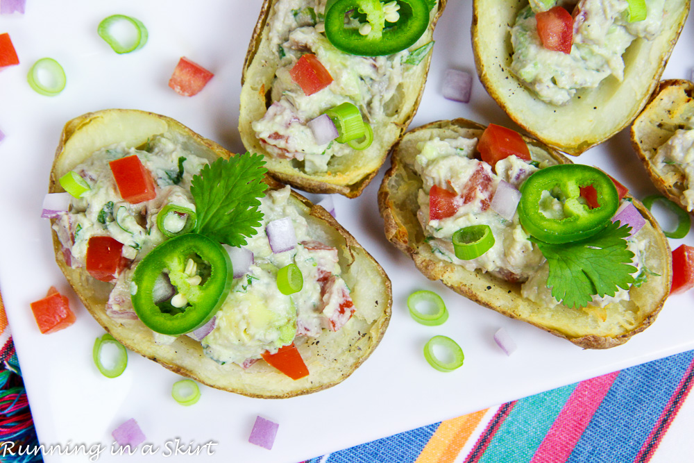 Healthy Potato Skins, Greek Yogurt Guacamole Potato Skins recipe / Running in a Skirt